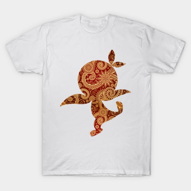 Paisley Orange Bird T-Shirt by ijsw